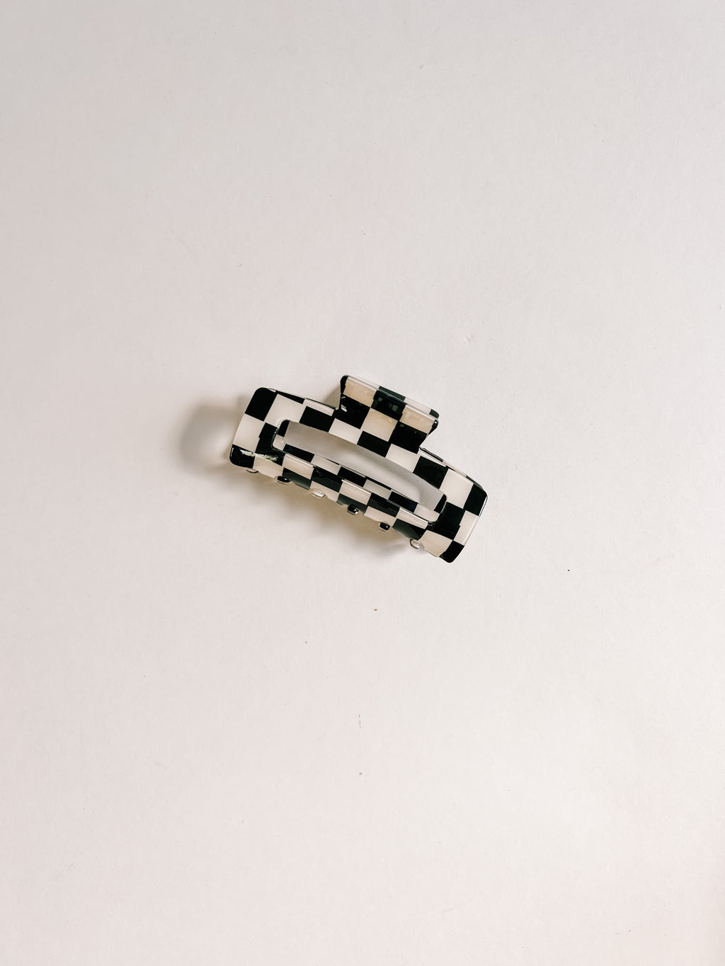 Black Checker Claw Clip