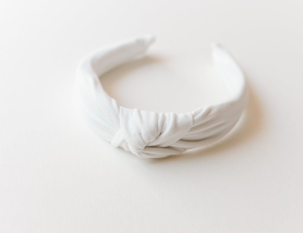 Cloud White Knotted Headband